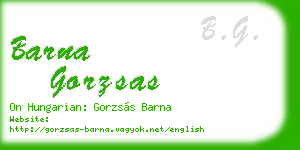 barna gorzsas business card